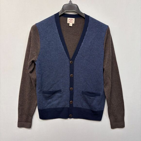 Brooks Brothers Red Fleece Men Cardigan Sweater Size Medium Merino